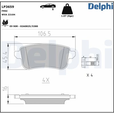 Brake Pad Set, disc brake LP3659