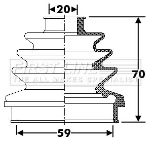 Bellow, drive shaft FIRST LINE FCB6281