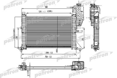 PATRON PRS3464 Радиатор охлаждения двигателя  для MERCEDES-BENZ SPRINTER (Мерседес Спринтер)