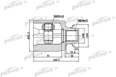 PATRON PCV4013 ШРУС  для HONDA FR-V (Хонда Фр-в)