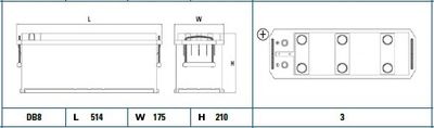 Batterij 12V 135Ah/1000A (EN) STARTPRO (L+ Standaard terminal) 514x175x210 B03 - montageflens 10,5 mm (Beginnen)