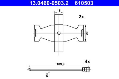 Комплектующие, колодки дискового тормоза ATE 13.0460-0503.2 для MERCEDES-BENZ SLK