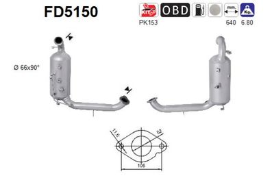 Filtr sadzy / filtr cząstek stałych, układ wydechowy AS 31219422