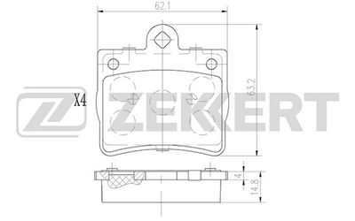 ZEKKERT BS-2889 Тормозные колодки и сигнализаторы  для MERCEDES-BENZ C-CLASS (W202) C 200 D (202.122)