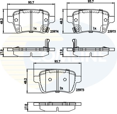 Комплект тормозных колодок, дисковый тормоз COMLINE CBP32279 для FIAT TIPO