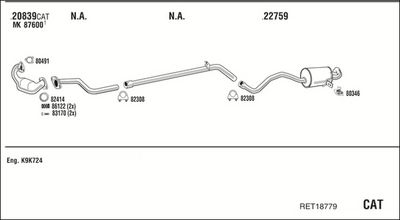 ABGASANLAGE WALKER RET18779