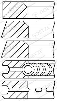 Комплект поршневых колец GOETZE ENGINE 08-292800-00 для NISSAN URVAN