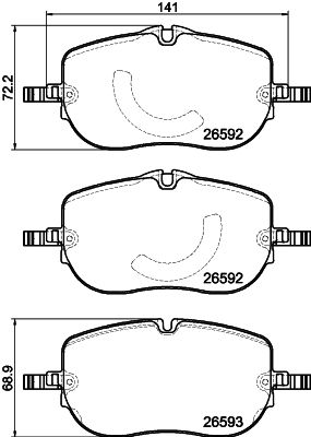 Brake Pad Set, disc brake 8DB 355 044-261