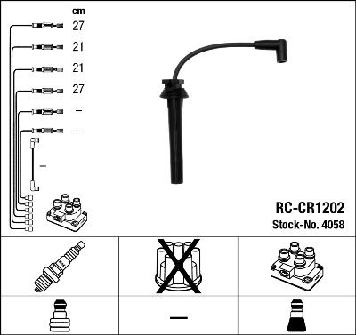Комплект проводов зажигания NGK 4058 для CHRYSLER NEON