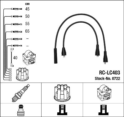 Комплект проводов зажигания NGK 0722 для LANCIA A