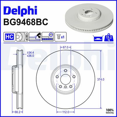 BREMSSCHEIBE DELPHI BG9468BC