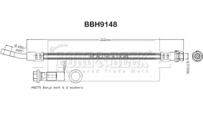 спирачен маркуч BORG & BECK BBH9148