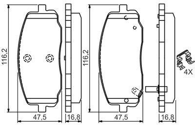 Brake Pad Set, disc brake 0 986 494 594