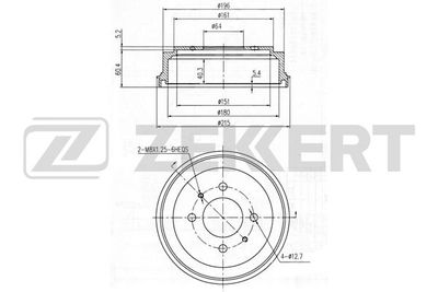 Тормозной барабан ZEKKERT BS-5566 для MITSUBISHI COLT