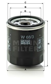 W 68/3 MANN-FILTER Масляный фильтр