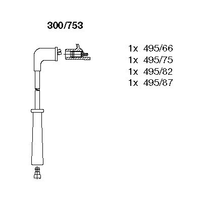 Комплект проводов зажигания BREMI 300/753 для MITSUBISHI SPACE