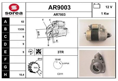 STARTER SNRA AR9003