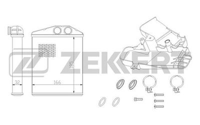 Теплообменник, отопление салона ZEKKERT MK-5084 для CADILLAC BLS