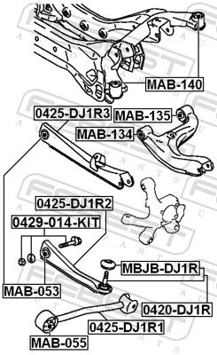 SET șURUBURI DE CORECțIE ALUNECARE FEBEST 0429014KIT 1