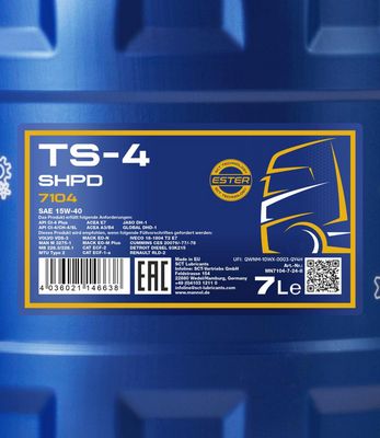 Motorolja MANNOL TS-4 SHPD 15W-40 7 Liter MN7104-7