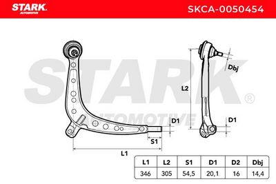 носач, окачване на колелата STARK SKCA-0050454