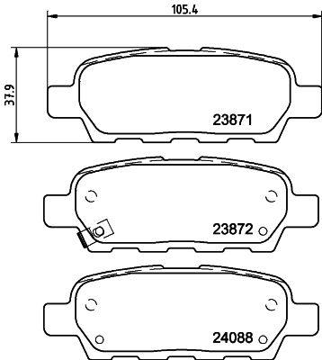 Комплект тормозных колодок, дисковый тормоз HELLA 8DB 355 028-031 для INFINITI FX