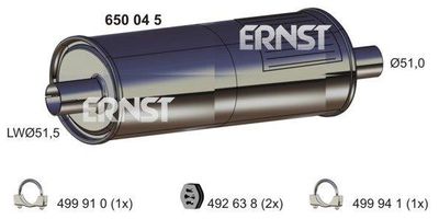 Глушитель выхлопных газов конечный ERNST 650045 для VOLVO 940