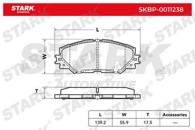 Комплект тормозных колодок, дисковый тормоз Stark SKBP-0011238 для TOYOTA NOAH/VOXY