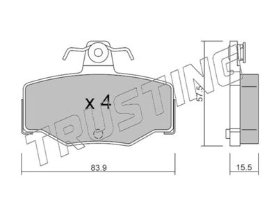 Zestaw klocków hamulcowych, hamulce tarczowe TRUSTING 207.0
