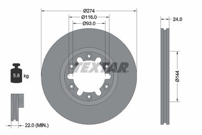 Тормозной диск TEXTAR 92136300 для MAZDA B-SERIE