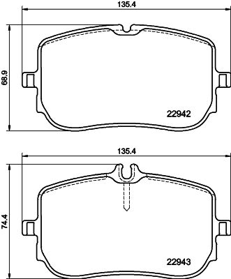 Комплект тормозных колодок, дисковый тормоз HELLA 8DB 355 040-161 для MERCEDES-BENZ GLA