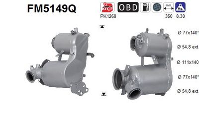 Filtr sazových částic, výfukový systém AS FM5149Q