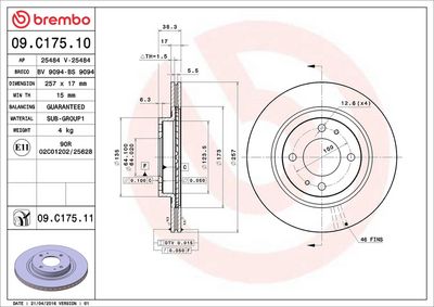 DISC FRANA BREMBO 09C17511 1