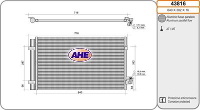 Конденсатор, кондиционер AHE 43816 для ALPINA B7