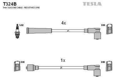Комплект проводов зажигания TESLA T324B для SUBARU XT