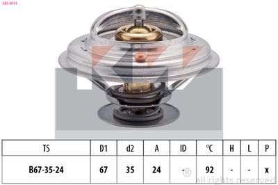 Termostat, chladivo KW 580 401S