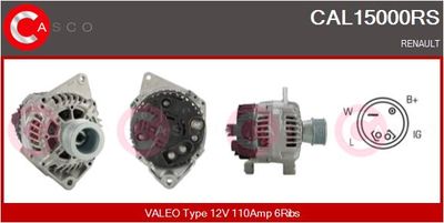 CASCO CAL15000RS Генератор  для RENAULT SAFRANE (Рено Сафране)