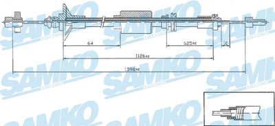 Cięgło, sterowanie sprzęgłem SAMKO C0184C