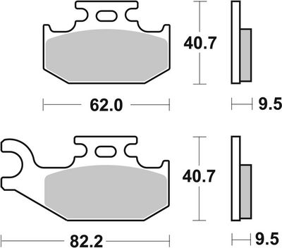 Brake pads Achter/Voor, beoogd gebruik: offroad, materiaal: sinter-SD, 40,7x62x9,5mm