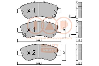 Комплект тормозных колодок, дисковый тормоз IAP QUALITY PARTS 704-06065P для HONDA CR-V