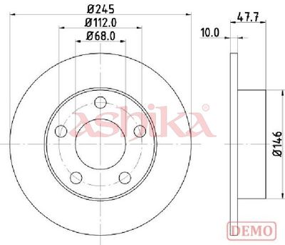 спирачен диск ASHIKA 61-00-0905C
