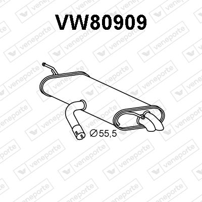 Глушитель выхлопных газов конечный VENEPORTE VW80909 для VW T-ROC