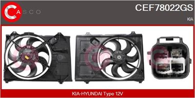 CASCO CEF78022GS Вентилятор системы охлаждения двигателя  для KIA RIO II (JB) 1.5 CRDi