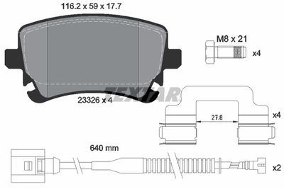 Комплект тормозных колодок, дисковый тормоз TEXTAR 2332603 для BENTLEY CONTINENTAL