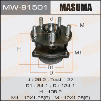 MASUMA MW-81501 Подшипник ступицы  для SUBARU  (Субару Брз)