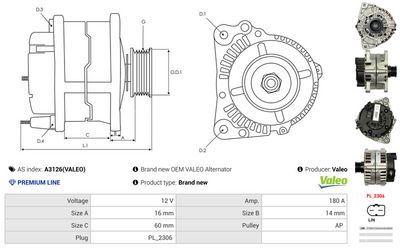 GENERATOR / ALTERNATOR AS-PL A3126VALEO 4