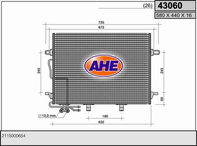 AHE 43060 Радіатор кондиціонера 
