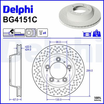 спирачен диск DELPHI BG4151C
