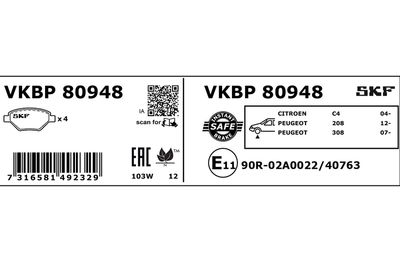 SET PLACUTE FRANA FRANA DISC SKF VKBP80948 2