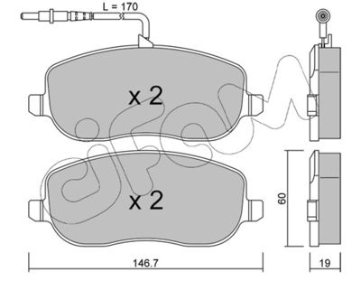 Brake Pad Set, disc brake 822-530-0